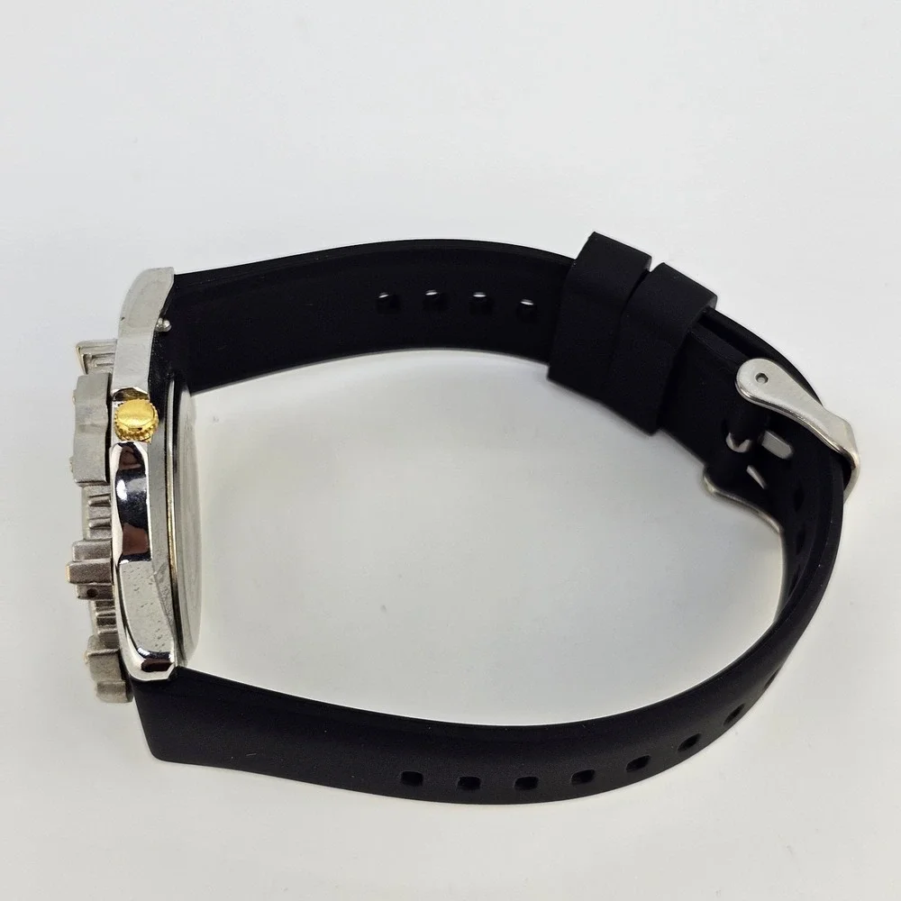 Sports Illustrated Men's Watch 38MM Yellow Dial NEW Black Plastic Bands Battery